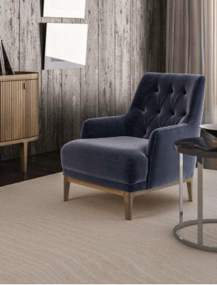 Blue he exclusive r Chesterfield Armchair Living room single seater wooden frame