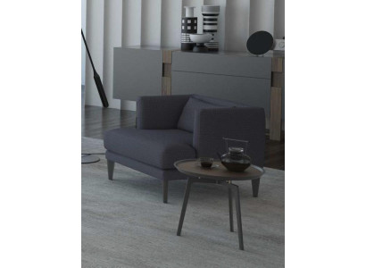 Gray single-seater luxury designer armchair recliner wing chair modern
