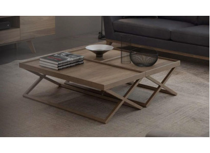 Folding luxury brown coffee table wooden table living room furniture style table