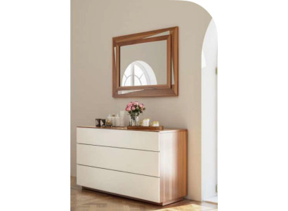 White Brown Bedroom Dresser Luxury Console Storage Space Elegant Real Wood Furniture
