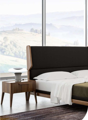 Bedroom -Bedside table with storage space in modern style wooden furniture luxury