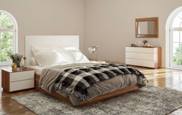 Brown Bedroom Bedside table Modern Real wood bedroom furniture new
