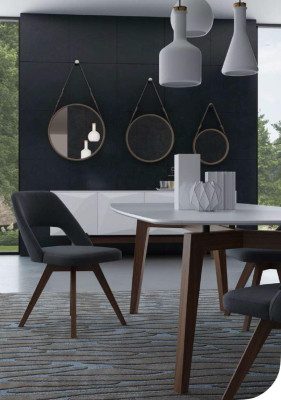 Gray Luxury Dining Room Chair Modern Single Seater Style Designer Wooden Furniture