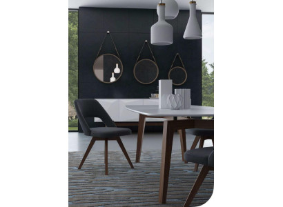 Gray Luxury Dining Room Chair Modern Single Seater Style Designer Wooden Furniture