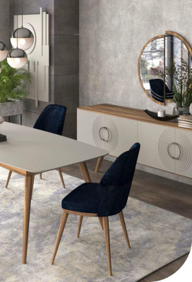 Blue dining room chair luxury modern kitchen furniture designer wooden furniture