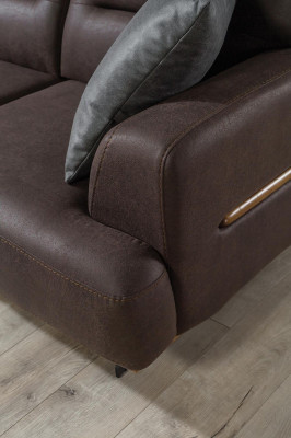 Sofa 3 Seater + Armchair Living room Sofa Armchair Leather Furniture Luxury Set