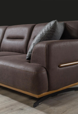 Modern Sofa 3 Seat Leather Brown Furniture Sofas Couch Seat Cushion Three Seater