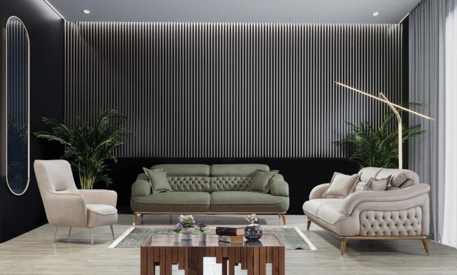 Three Seater Sofa 3 Seater Luxury Sofas Living room Modern Design Textile