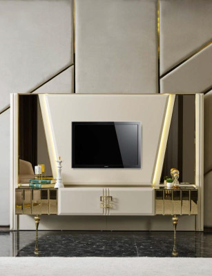 Modern Design Living Wall Living room Sideboard Shelf stainless steel new