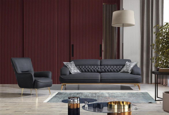 Design Textile Armchair Living room Lounge Luxury Chair Design Furniture Black