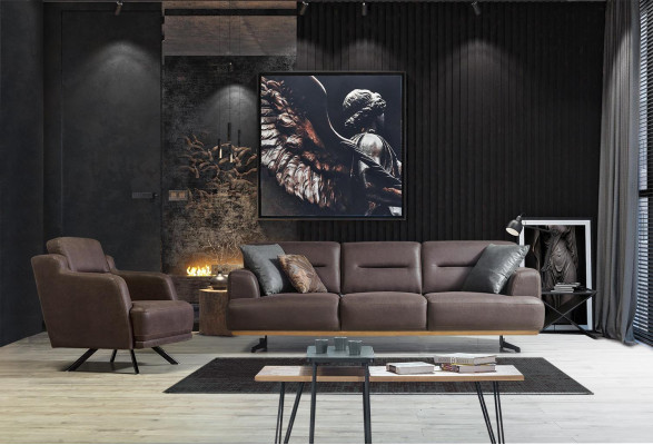 Leather Armchair Seat Living room Upholstery Single Seater Modern Brown Luxury new