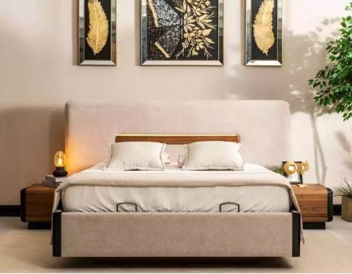 Bed +2x Bedside tables 5 pieces. Bedroom Set Designer Luxury Bedroom