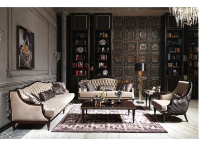 Sofa set four seater three seater armchair gray coffee tables fabric sofa