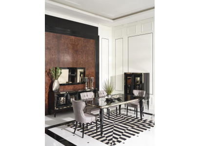 Large dinette Dining set Dining room Dining table Chairs 10 pieces Black Wood