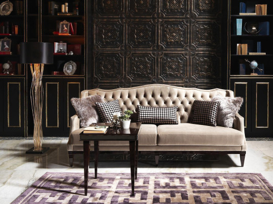 Couch set four-seater three-seater armchair gray fabric sofa upholstered sofa