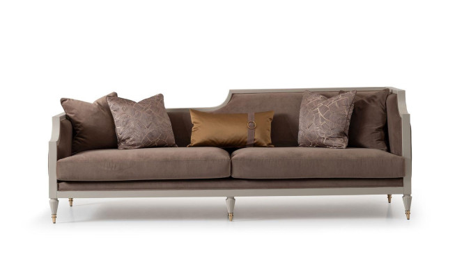 Complete e couch set four-seater 4 seat fabric sofa armchair brown 3-piece