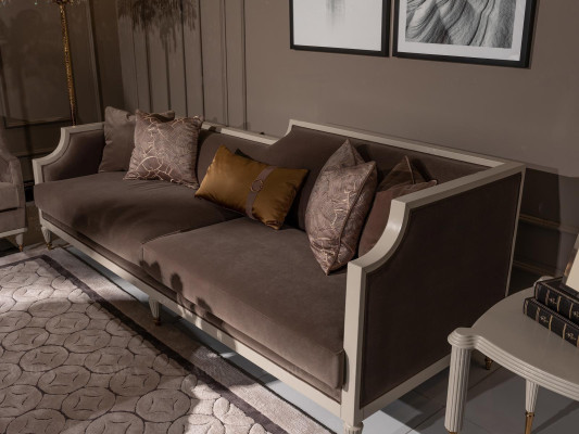 Sofa set four seater 4 seat coffee table fabric sofa upholstered sofa brown