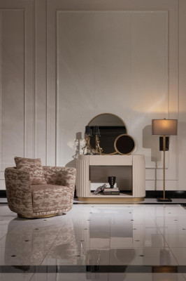 Sofa set Sofa 3 Seater Armchair Coffee table Chest of drawers Beige Fabric 5pcs