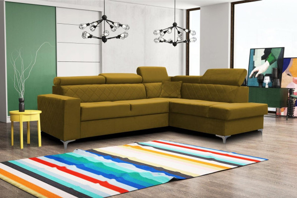 Modern Relax Seat Furniture Living landscape Corner Textile Luxury Corner sofa L-shape Upholstery
