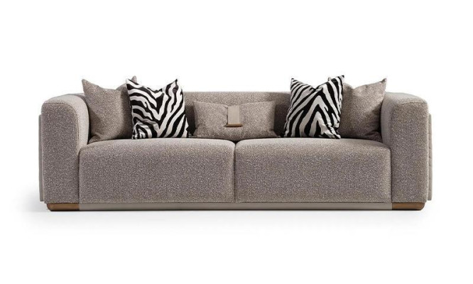 Sofa set four-seater armchair fabric sofa coffee tables gray set 6 pieces