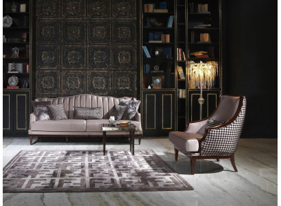 Sofa set four seater armchair side table fabric sofa gray upholstery