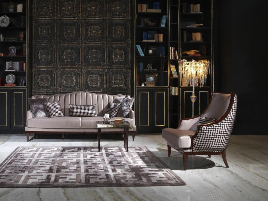 Sofa set four seater armchair fabric sofa gray upholstery 4 seater set