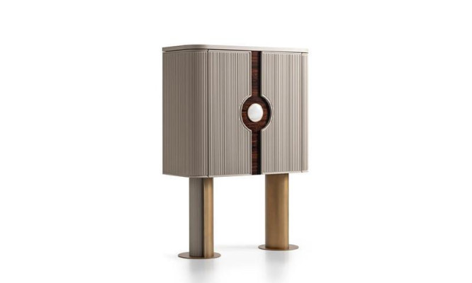 Armchair Group Living room Bar Cabinet Modern Wing Chair Beige Wardrobe