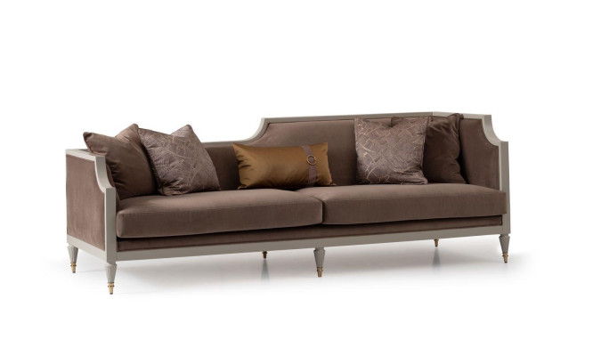 Four Seater Sofa 4 Seater Fabric Sofa Brown Upholstered Sofa Sofas Living room