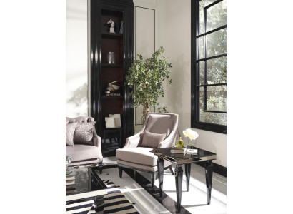 Suite Armchair Side table Living room Wing chair Gray Modern 2-piece