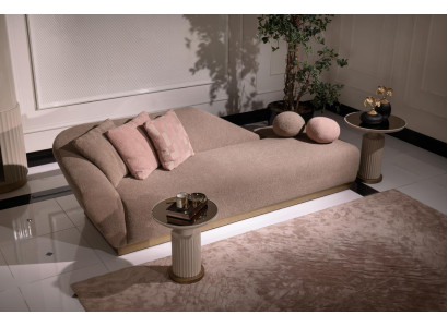 Chaise longue lounger lounger sofa beige modern upholstery fabric