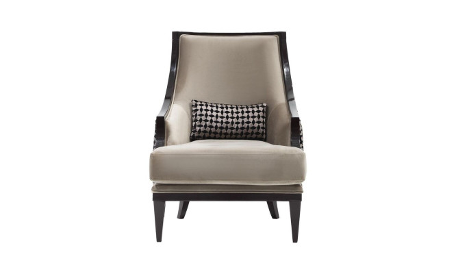 Armchair Wing Chair Single Seater Seater Fabric Gray Living room Classic