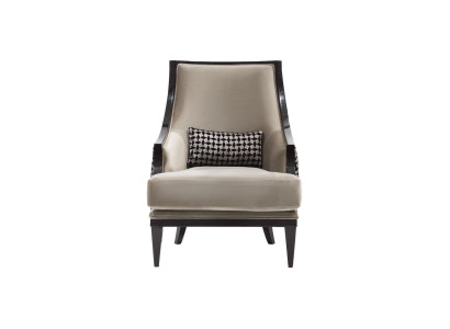 Armchair Wing Chair Single Seater Seater Fabric Gray Living room Classic