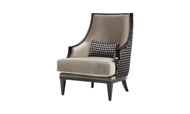 Armchair Wing Chair Single Seater Seater Fabric Gray Living room Classic