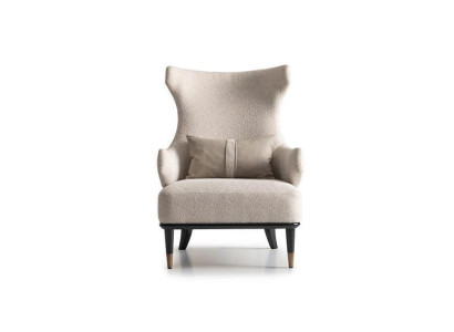Luxurious Modern Wing Chair Armchair Single Seater Luxury Beige Fabric Modern Living room
