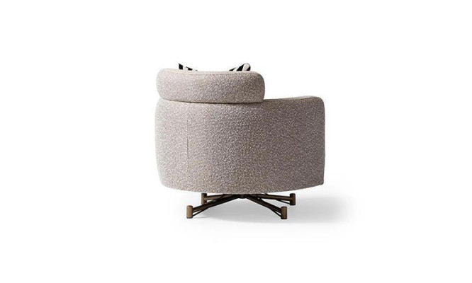 Armchair with Stool Wing Chair TV Chair Upholstered Chair Gray Zerba