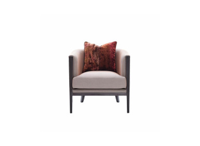 Armchair Wing Chair Fabric Gray Seater Cocktail Chair Relax Chair Design