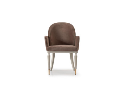 Dining room chair Kitchen chair Chair with Armrests Brown Upholstery Modern