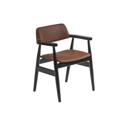 Design Armchair Dining room Black Furniture Wooden Chair new Seat