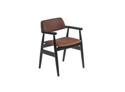 Design Armchair Dining room Black Furniture Wooden Chair new Seat
