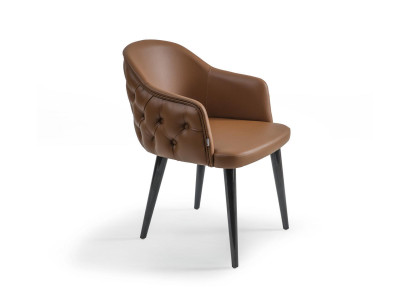 Chestefield Chair with Armrests Designer Dining room Modern Furnishings