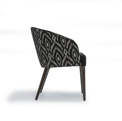 Chair with Armrests Designer Luxury Dining room Upholstered Seat Wood Furniture