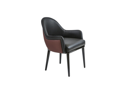 Black Chair with Armrests Modern Dining room Luxury Furnishings Upholstered Seat