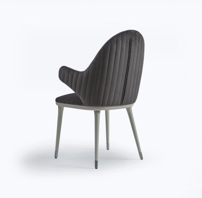 Gray Chair with Armrests Modern Dining room Luxury Designer Furniture