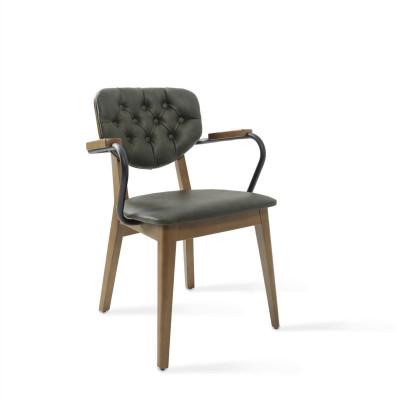 Dining room chair Chair with Armrests Chestefield Upholstery Furnishings Luxury Furniture