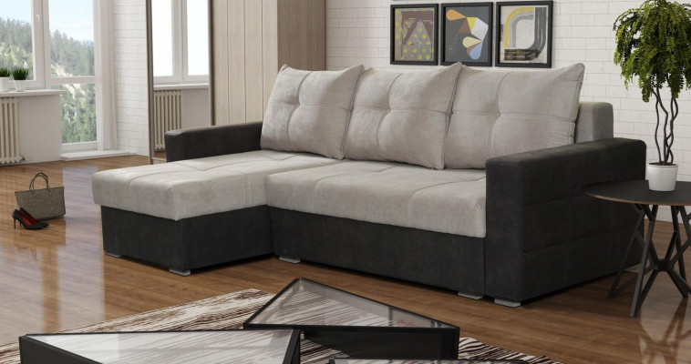 Luxury Corner Couch L-shape Edel Modern Sofas Italy Furniture Textile Beige Fabric new