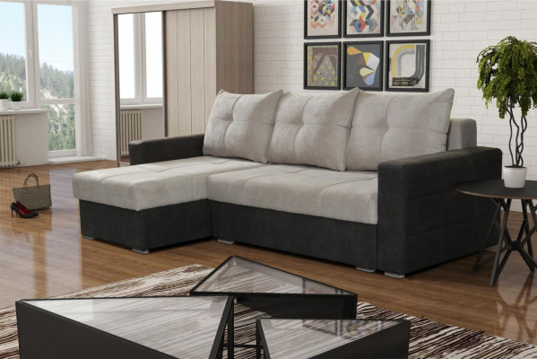 Luxury Corner Couch L-shape Edel Modern Sofas Italy Furniture Textile Beige Fabric new