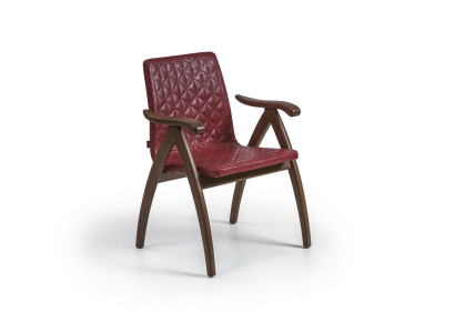 Modern Chair with Armrests Leather Seat Design Wood Chairs Dining room