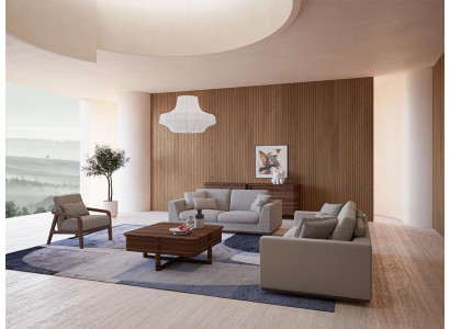 Living room Gray Sofa set 2x Sofas Two-seater Design Armchair Luxury Furnishings