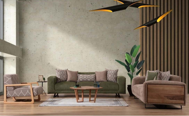 Stylish living room seating furniture designer sofa set four seater armchair