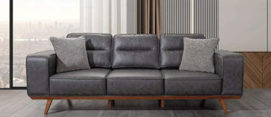 Gray Living room Sofa set Three Seater Armchair Luxury Upholstery Seater